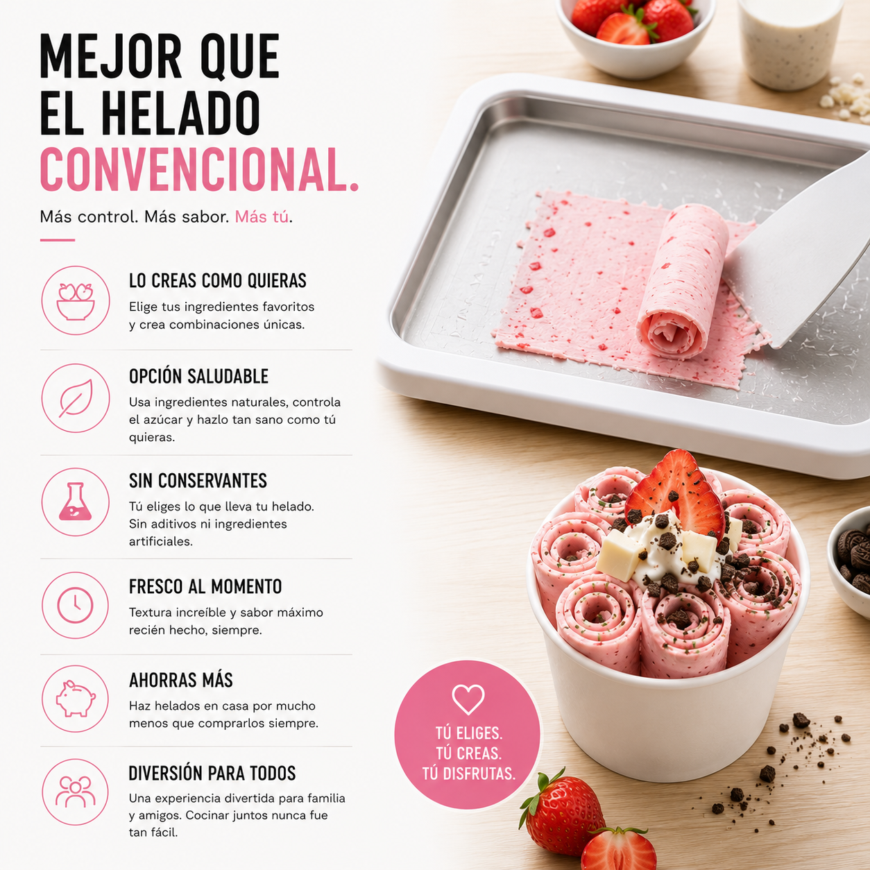 Plancha de Helado Enrollado